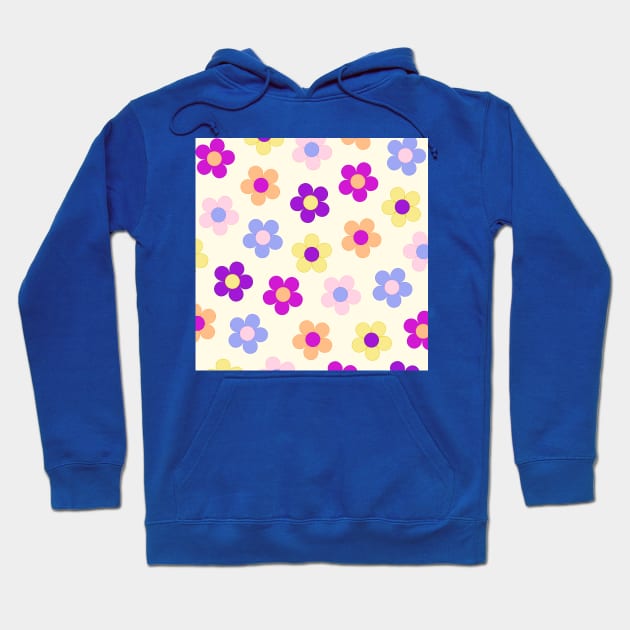 Flower Power Pattern on Yellow Hoodie by NataliePaskell